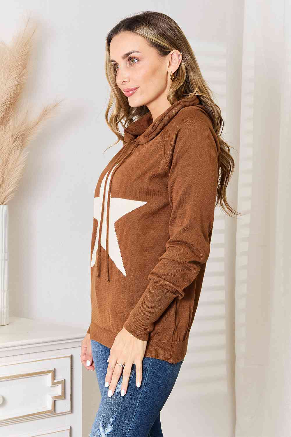 Stilla | Full Size Stjerne Grafik Huooded Sweater