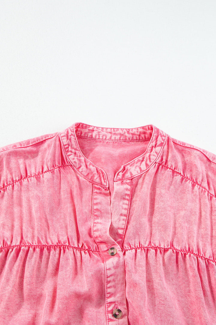 Stilla | Notched Cap Sleeve Denim Kjole