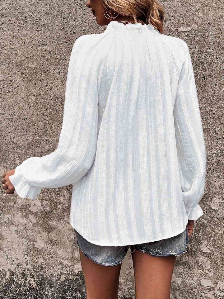 Stilla | Hals Flounce Ærme Skjorte