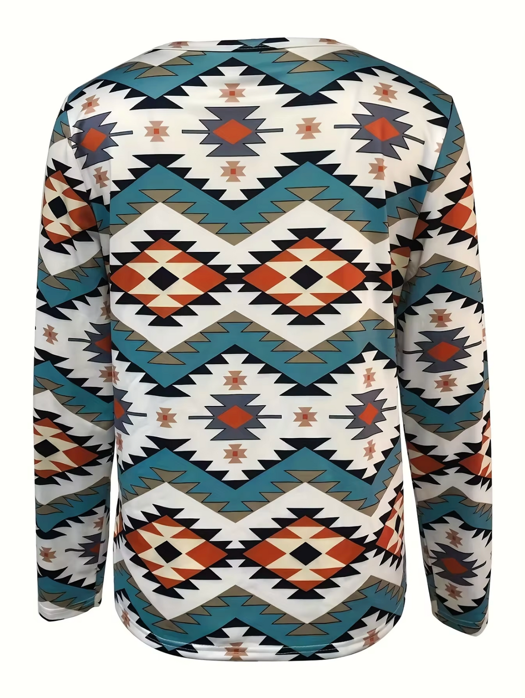Stilla | Langærmet T-shirt i bomuld med geometrisk tryk