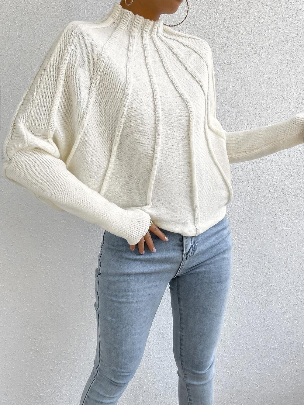 Stilla | Cashmere strikpullover med flagermusærmer