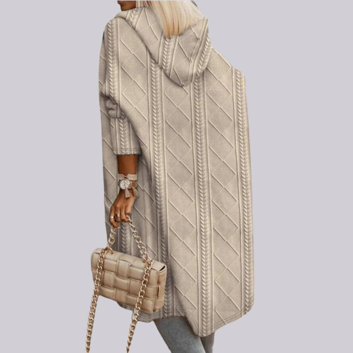 Stilla | Lang quiltet cardigan med hætte