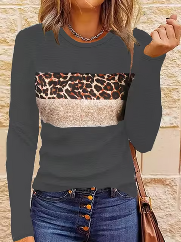 Stilla | Langærmet T-shirt med leopardtryk