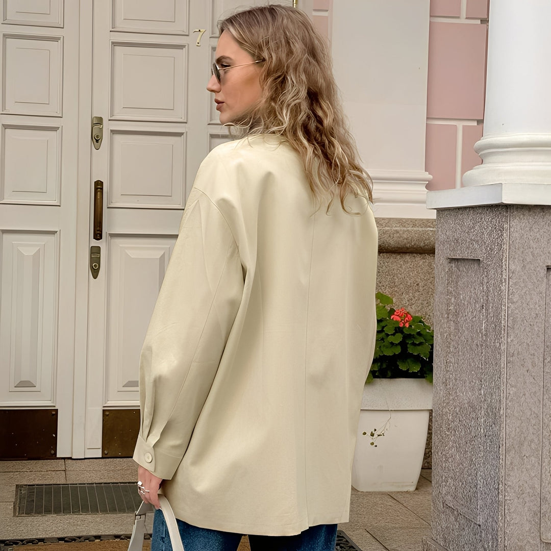 Stilla | Trendy, Løst Siddende Damejakke med Polokrave