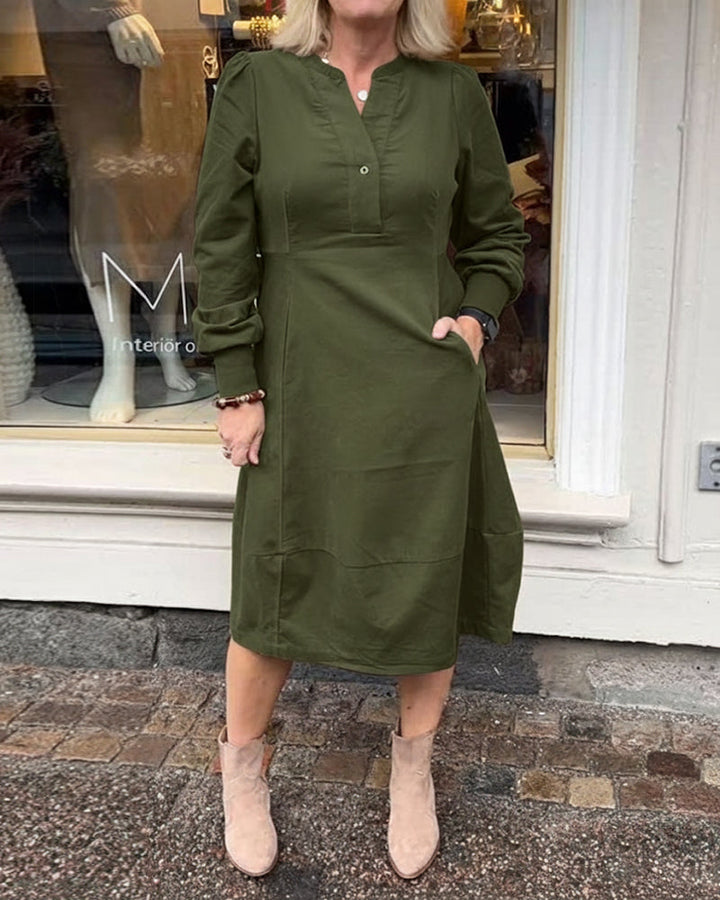 Stilla | Retro kjole med lange ærmer