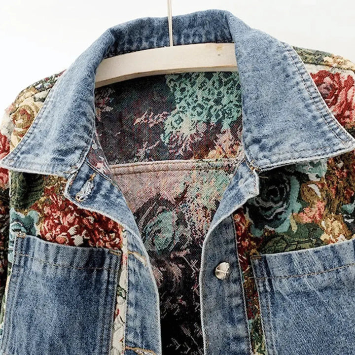 Stilla | Floral Denim Jakke
