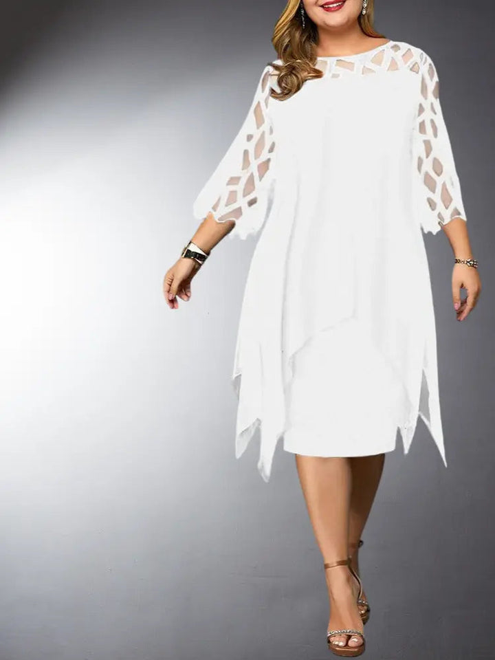 Skovae | Elegante Plus Size Spids Midi Kjole