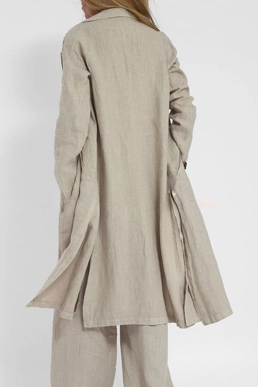 Stilla | Let Linned Blazer Frakke Med Lommer