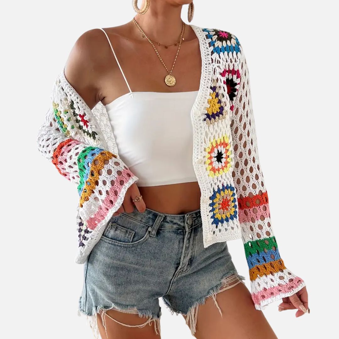 Stilla | Dame Boho Vest Strikketrøje