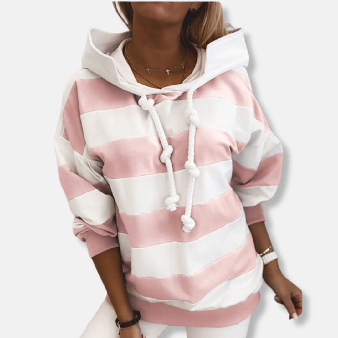 Stilla | Løs pasform hoodie Stribet afslappet hoodie