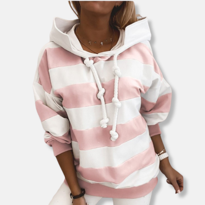 Stilla | Løs pasform hoodie Stribet afslappet hoodie