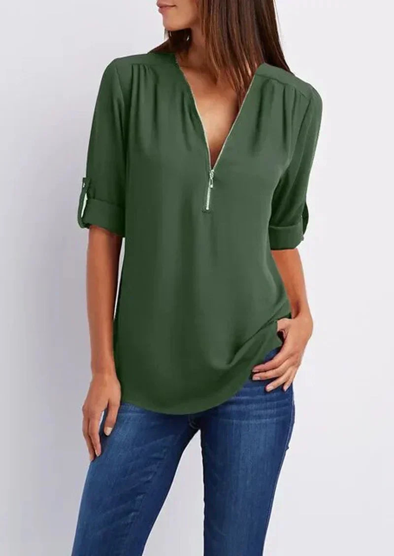 Stilla | Elegant Zip Bluse