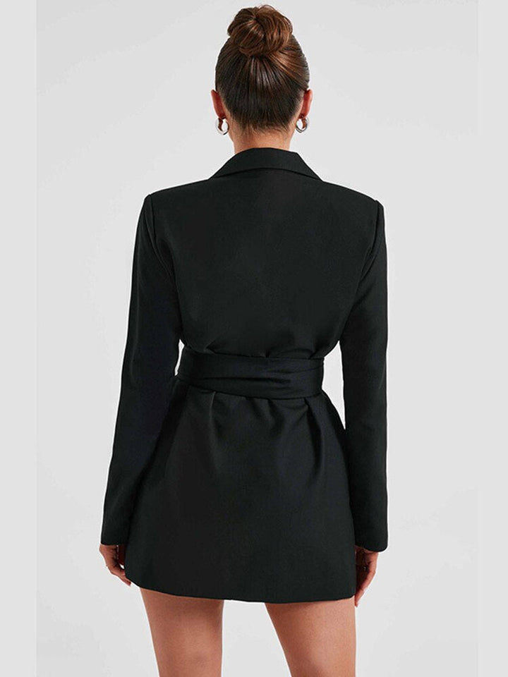 Stilla | Blazer Kjole - Figurtilpasset Pasform - Mini Længde - V-udskæring - Lange ærmer Elegant Beklædning