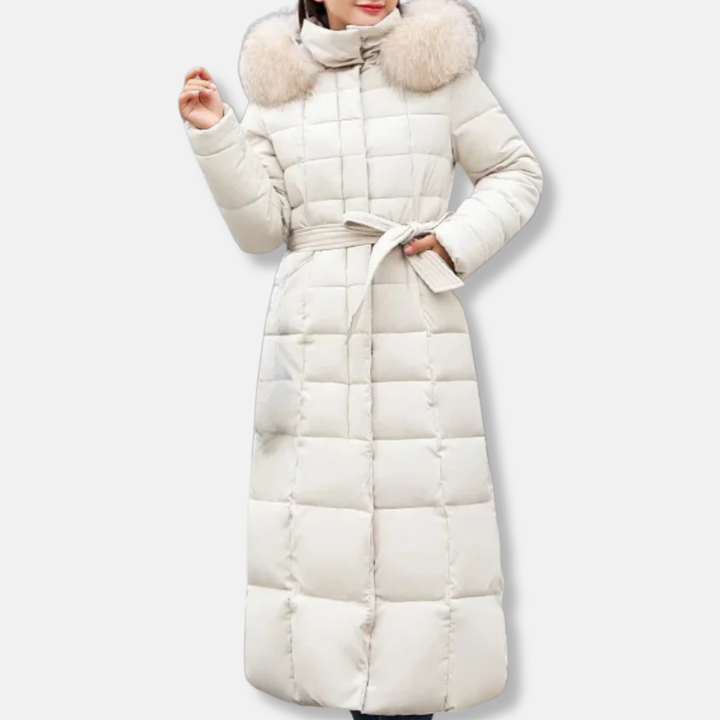 Stilla | Quilted og isoleret bælte i taljen foret hætte langt model