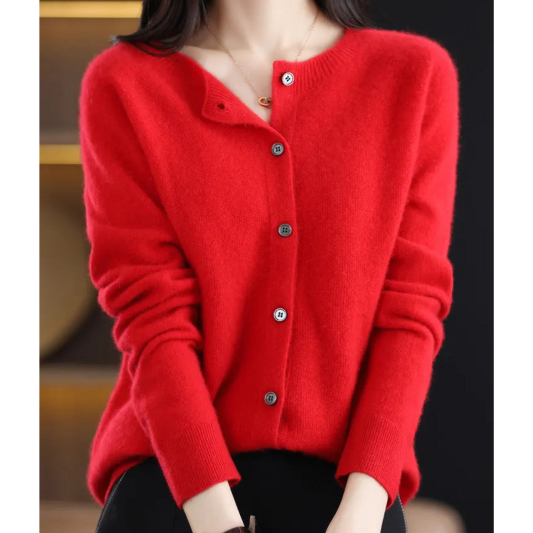 Stilla | Kvinders merinould cardigan O-hals