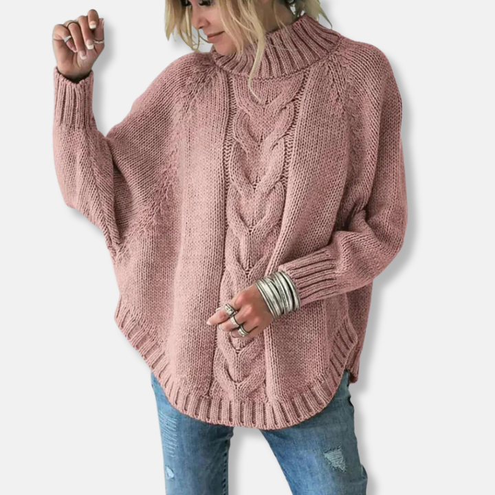 Stilla | Uld Plus Size Rullekrave Sweater Kabelstrik Sweater