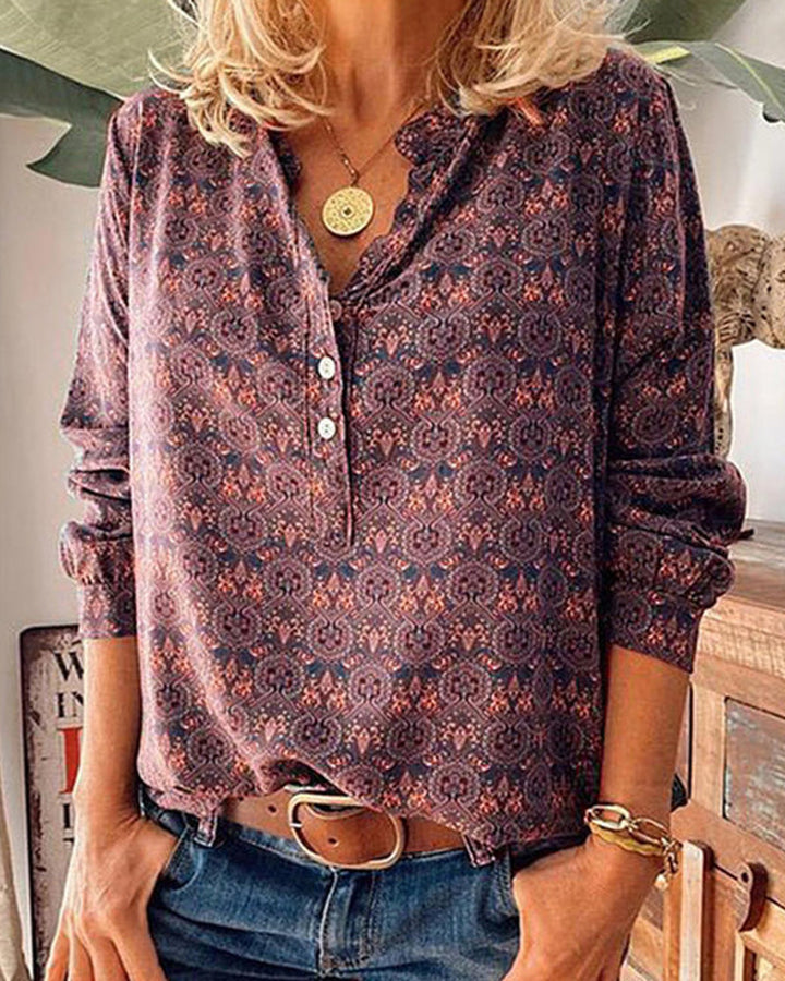 Stilla | Bluse med Vintage Print