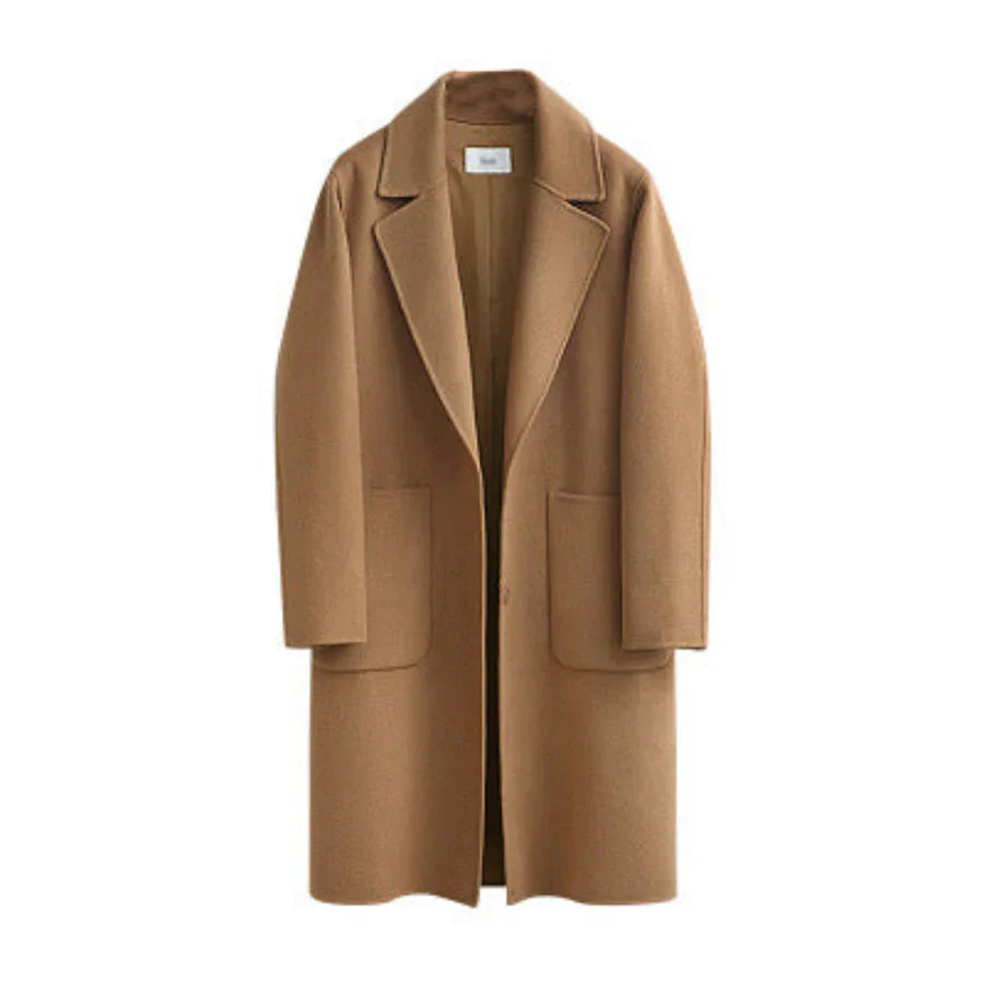 Stilla | Trenchcoat Uldblanding Løs Pasform Fuld Længde Minimalistisk Design