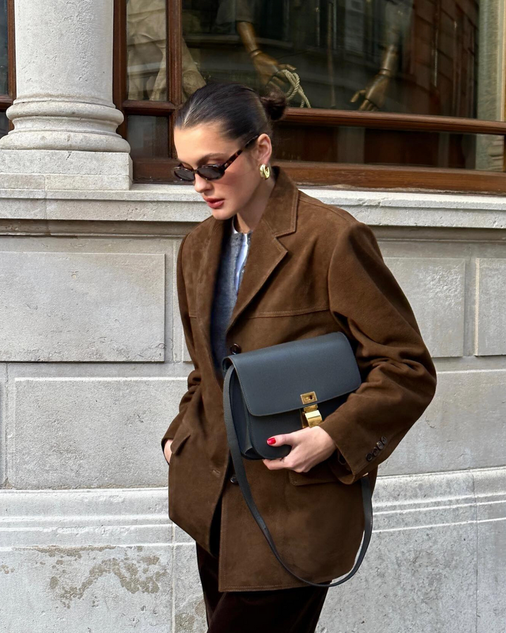 Stilla | Elegant blazer i ruskindsleder