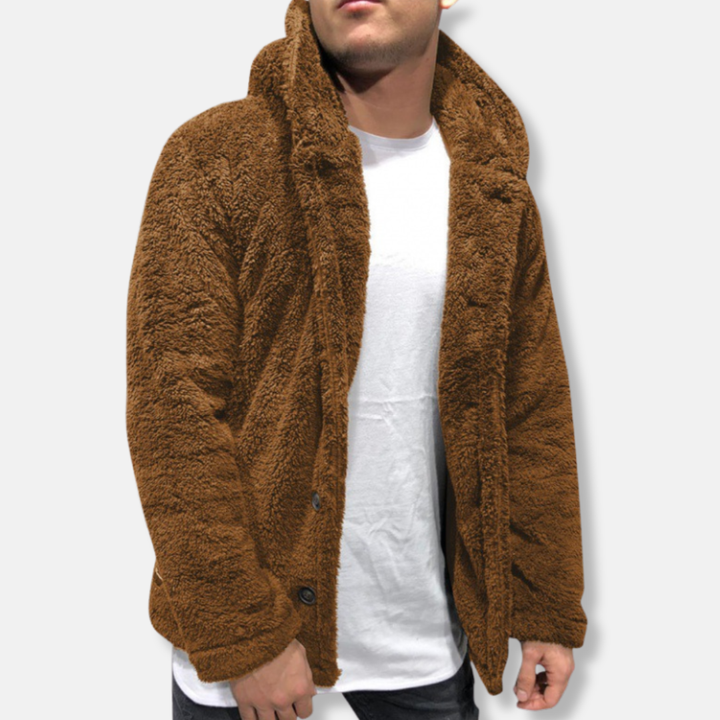 Stilla | Hætte Fleece Løs Pasform Knaplukning Casual Stil