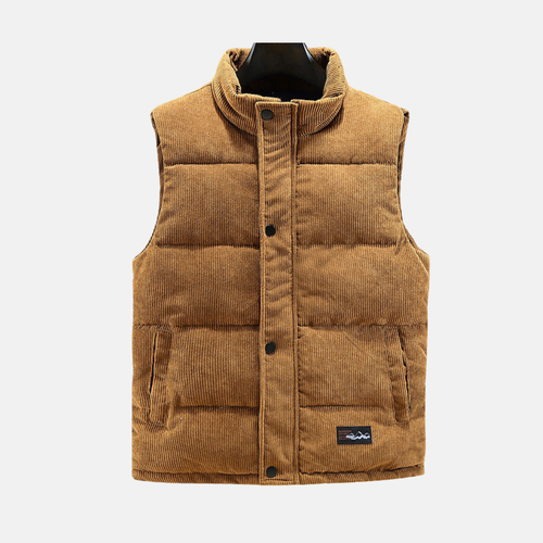 Stilla | Vest Cordbukser Steppet Relaxed Fit Høj Krave Tryknapper