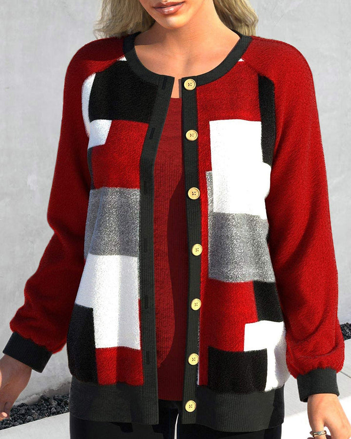Stilla | Cardigan med farveblok