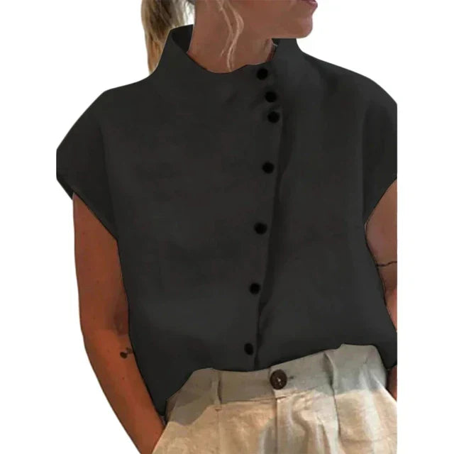 Stilla | Elegant Bluse med Ståkrave til Kvinder