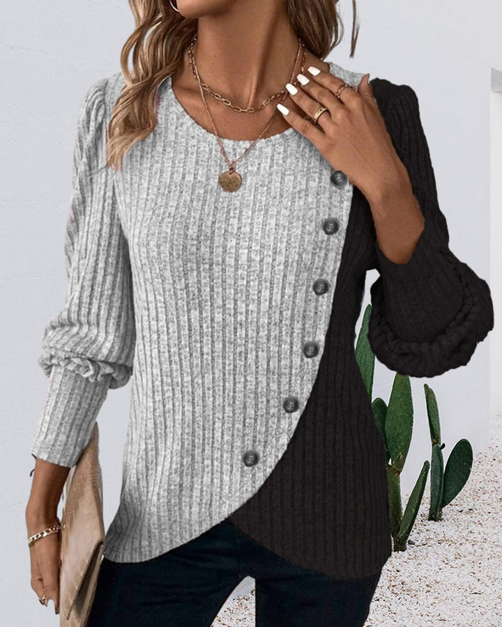 Stilla | Casual Top I Color-block-look