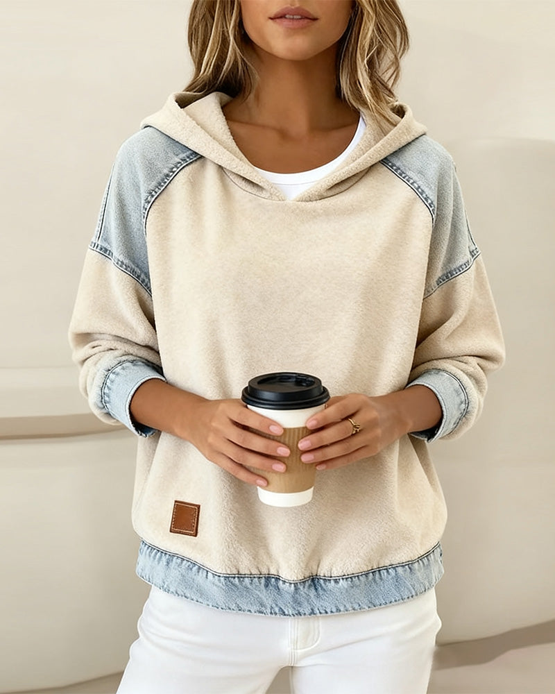 Stilla | Hætte sweatshirt med kontrastlomme