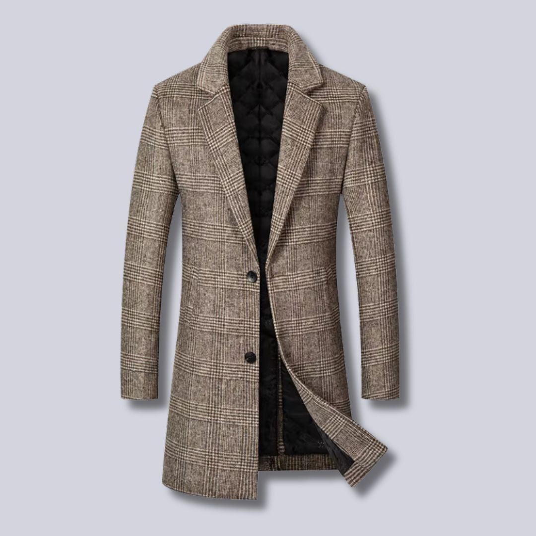 Stilla | Tjekket Uld-Trenchcoat
