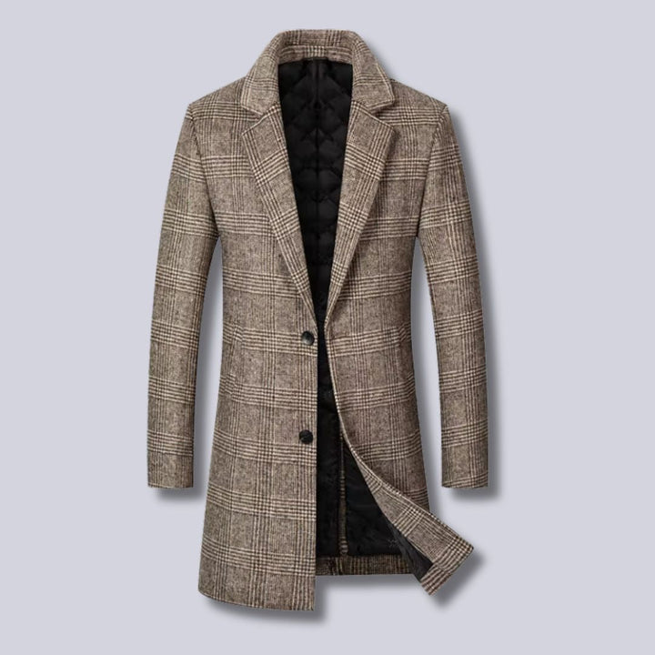 Stilla | Tjekket Uld-Trenchcoat