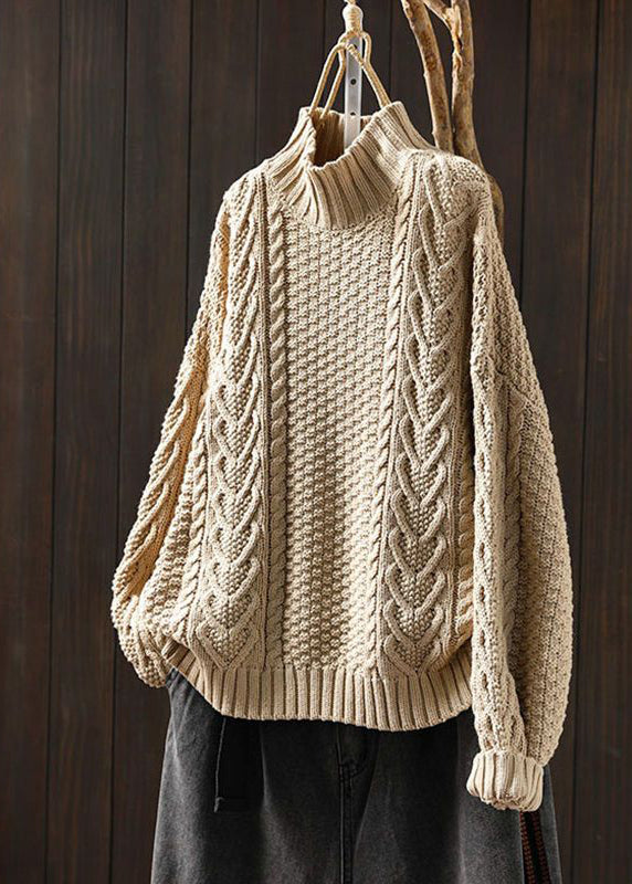 Stilla | Løs Passende Høj Hals Kabelstrik Pullover Ideel til Vinteren