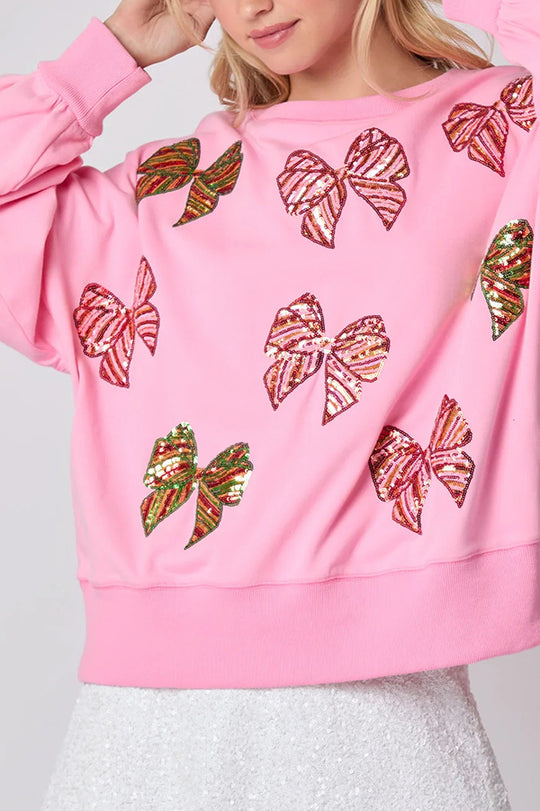 Stilla | Julebue Pailletter Løst Fritid Langærmet Sweatshirt