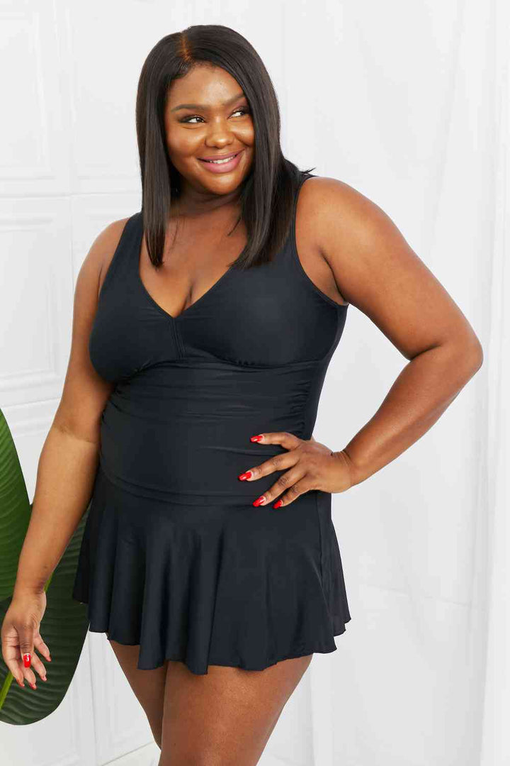Stilla | West Swim Full Size Clear Waters Swim Dress i Sort