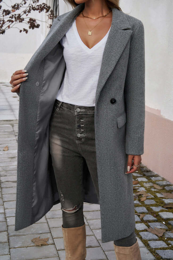 Stilla | Elegant Dobbeltknappet Langfrakke