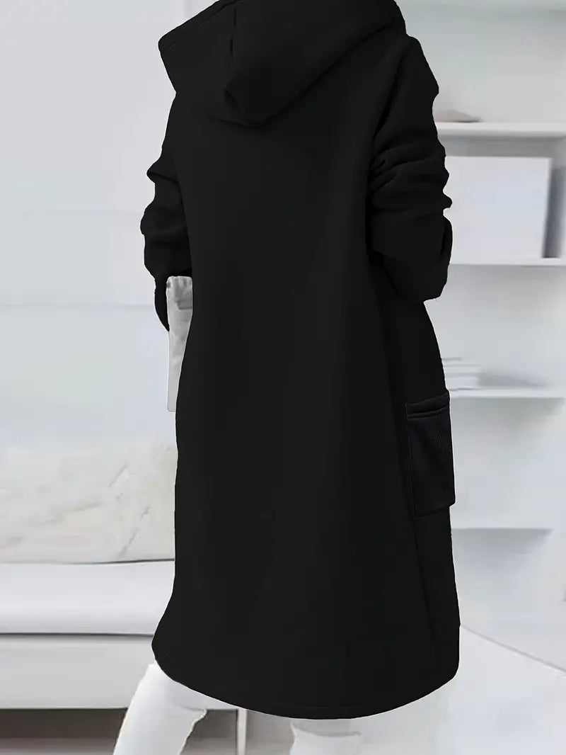 Stilla | Lang, Løs Hoodie Bomuldsjakke