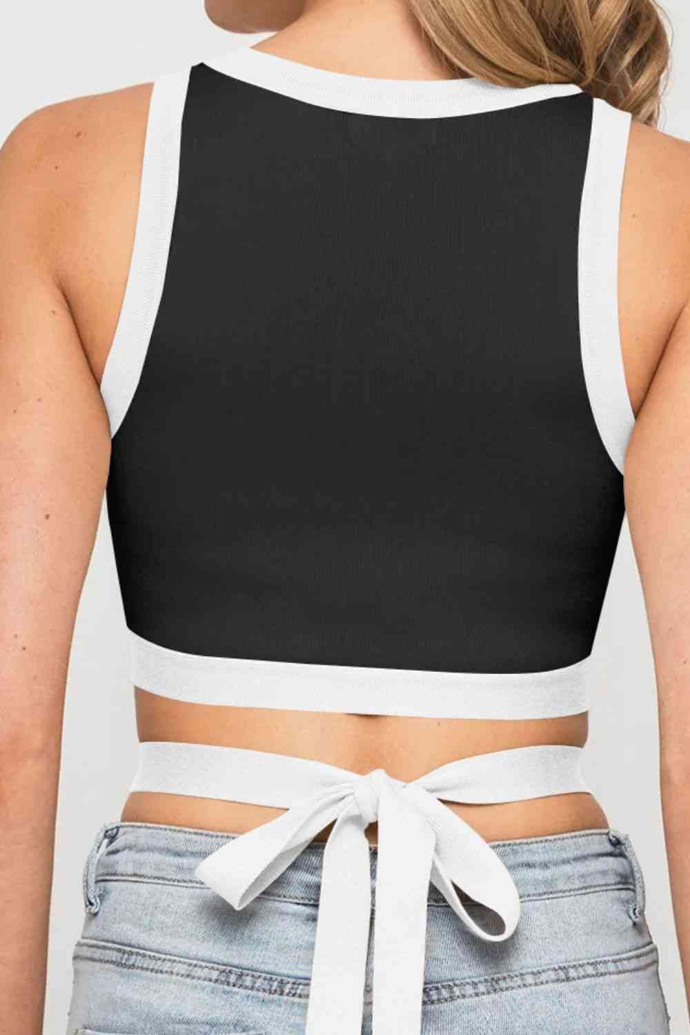 Stilla | Tie Back Rund Hals Tank