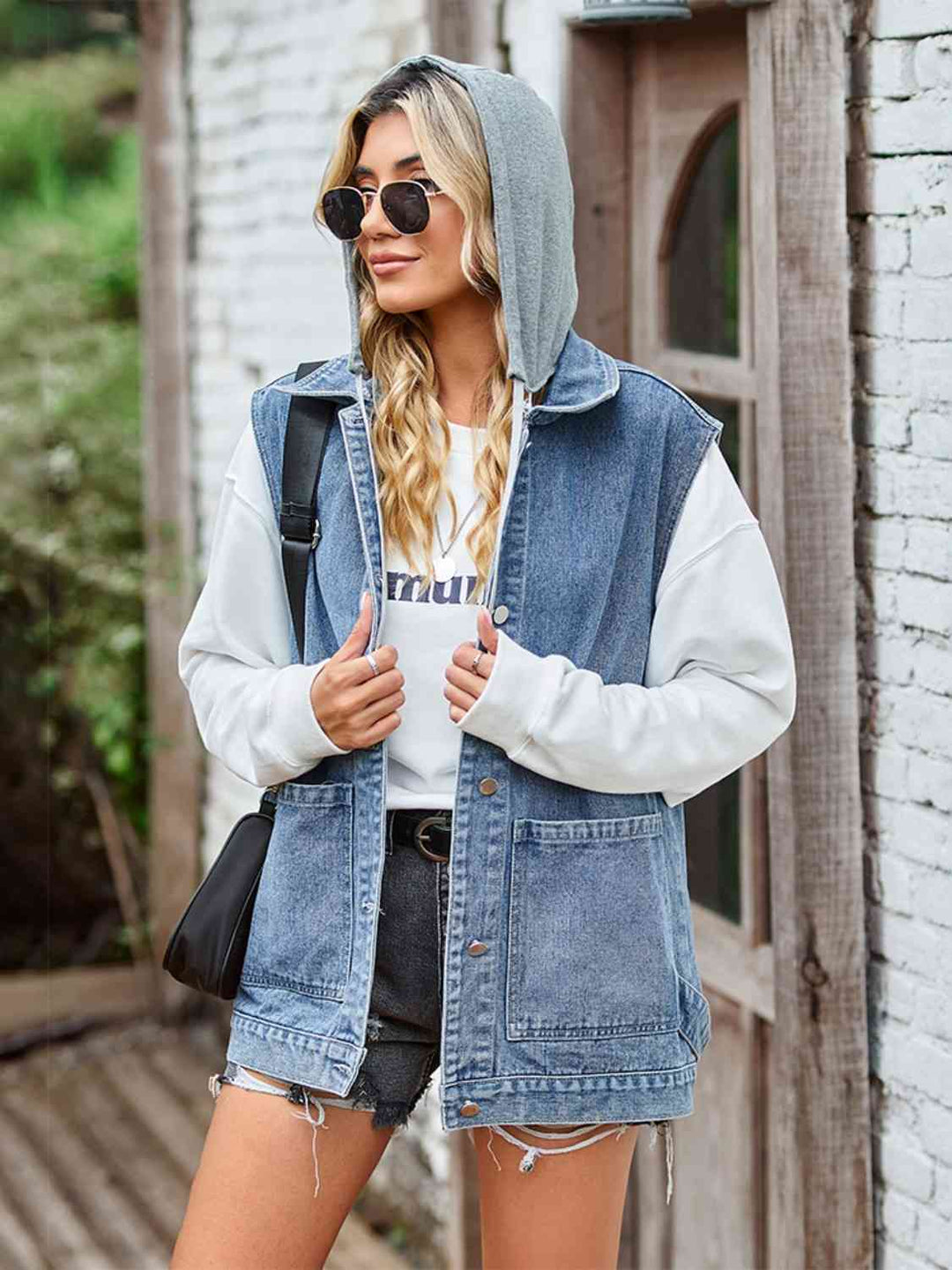 Stilla | up Ærmeløs Denim Jakke Med Lommer
