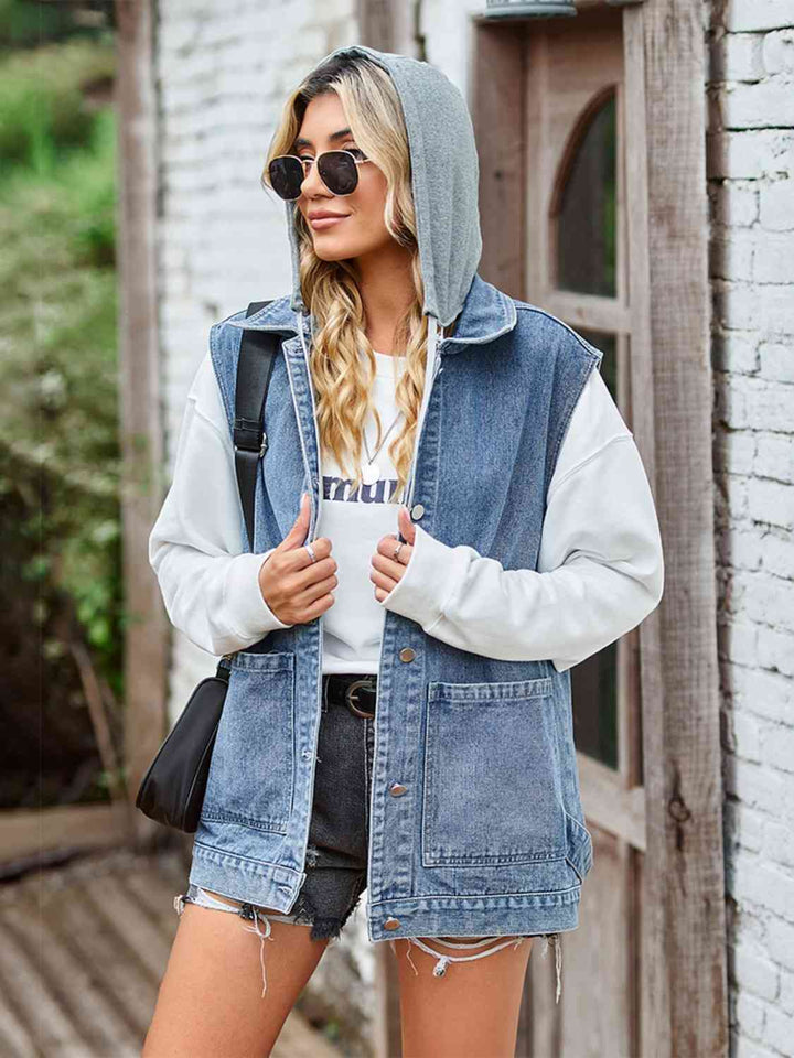 Stilla | up Ærmeløs Denim Jakke Med Lommer