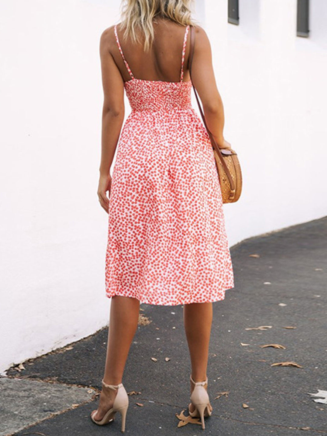 Stilla | Smocked Sweetheart Neck Cami Kjole