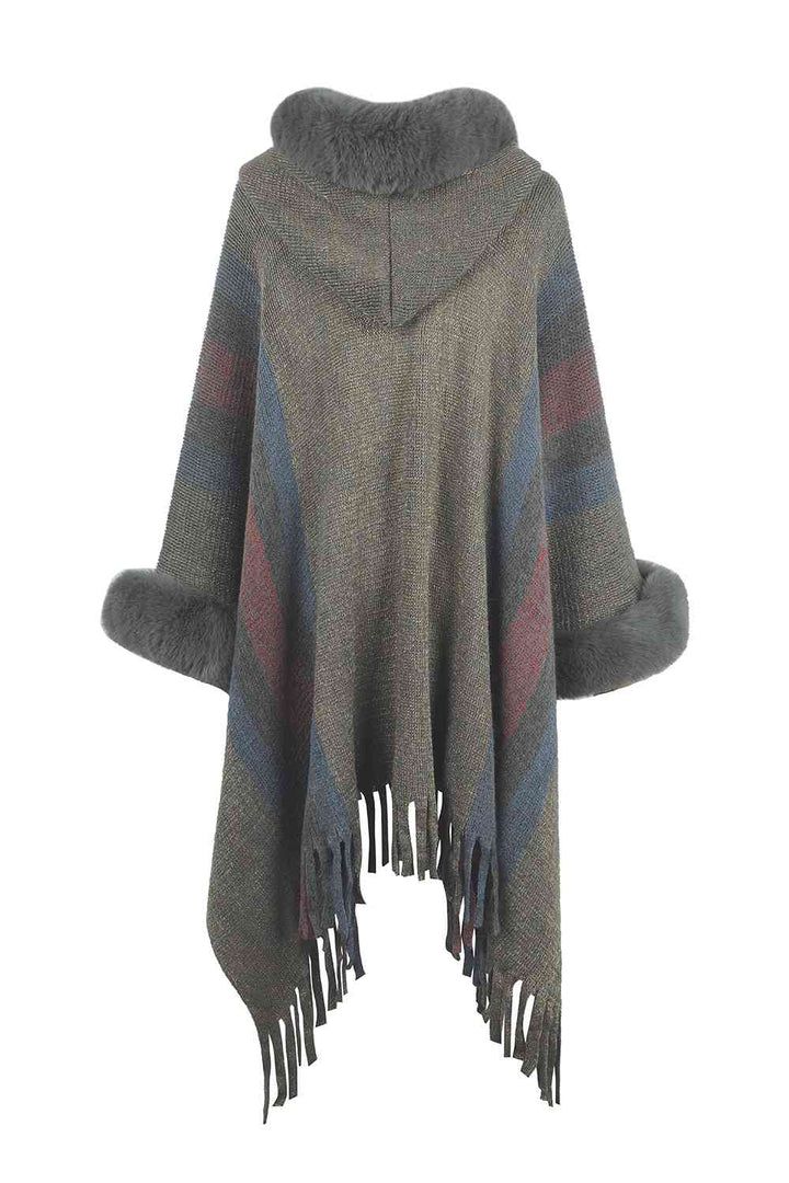 Stilla | Block Fringe Detail Poncho