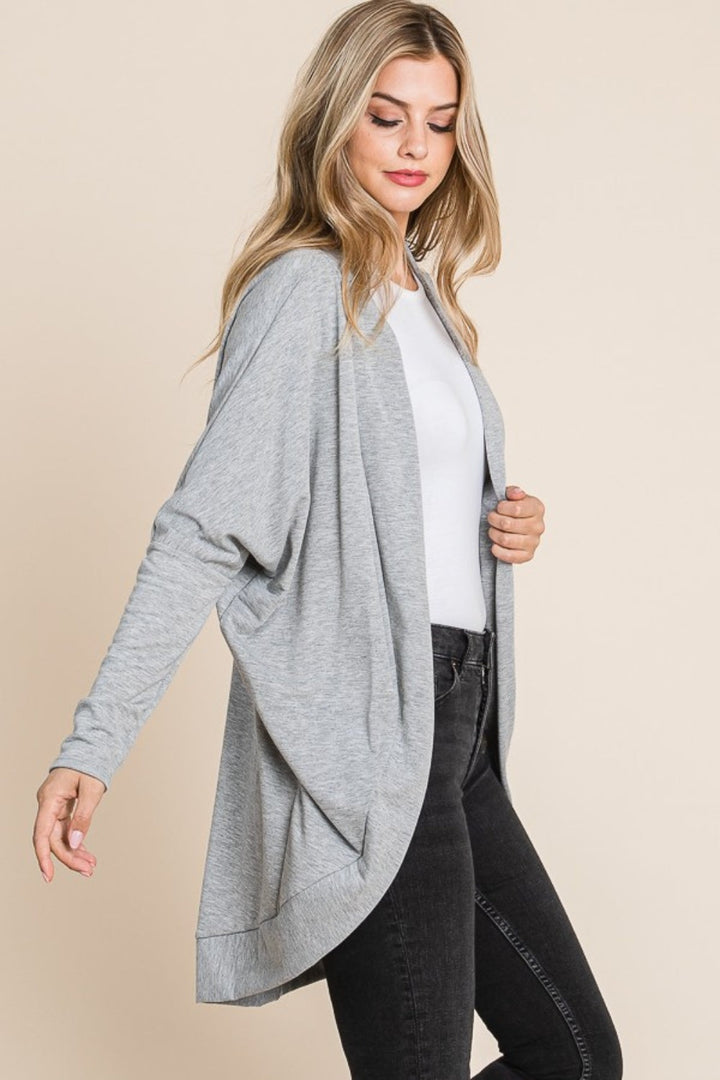 Stilla | Åben Front Langærmet Cocoon Cardigan