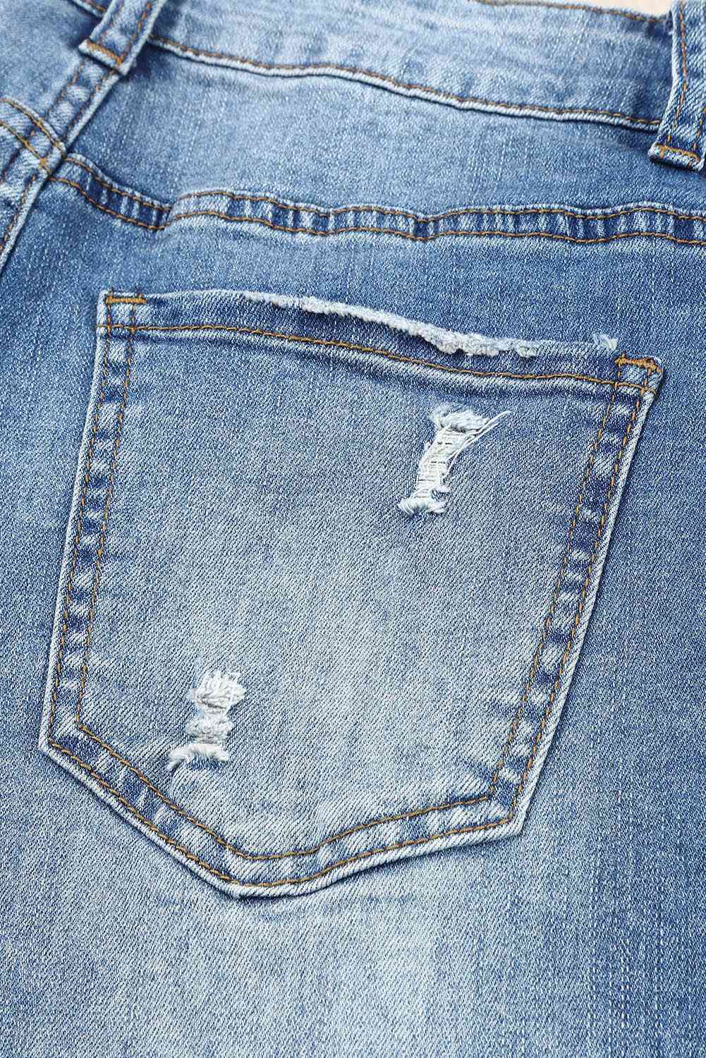 Stilla | Ternede Patches Mid Talje Distressed Jeans