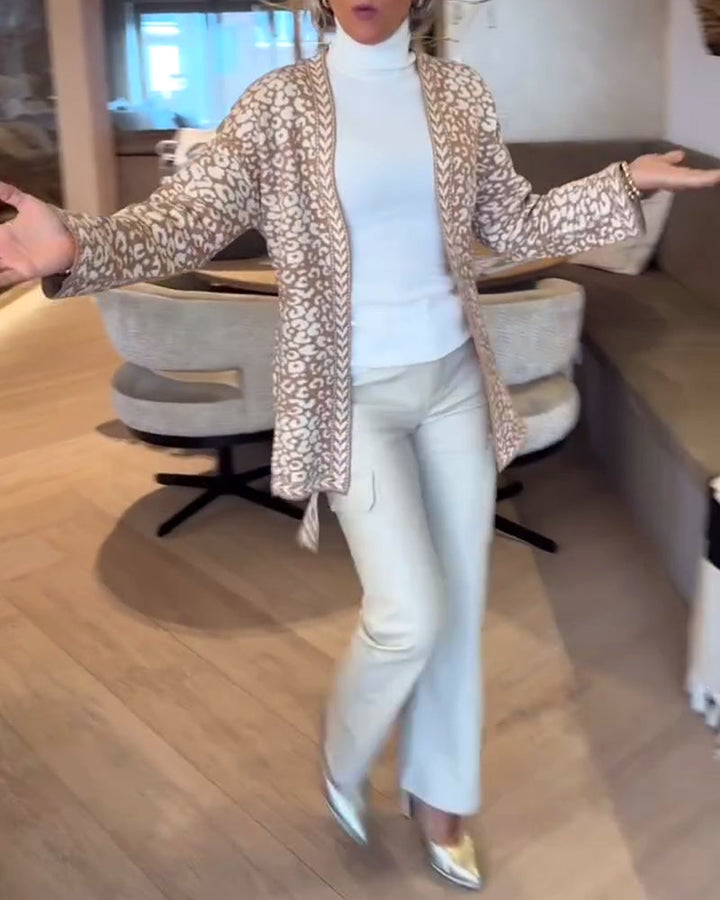 Stilla | Knapløs Schnürmitte leopardjacquard