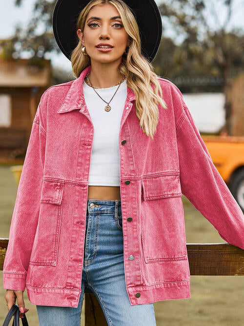 Stilla | Hals Knap-op Denim Jakke