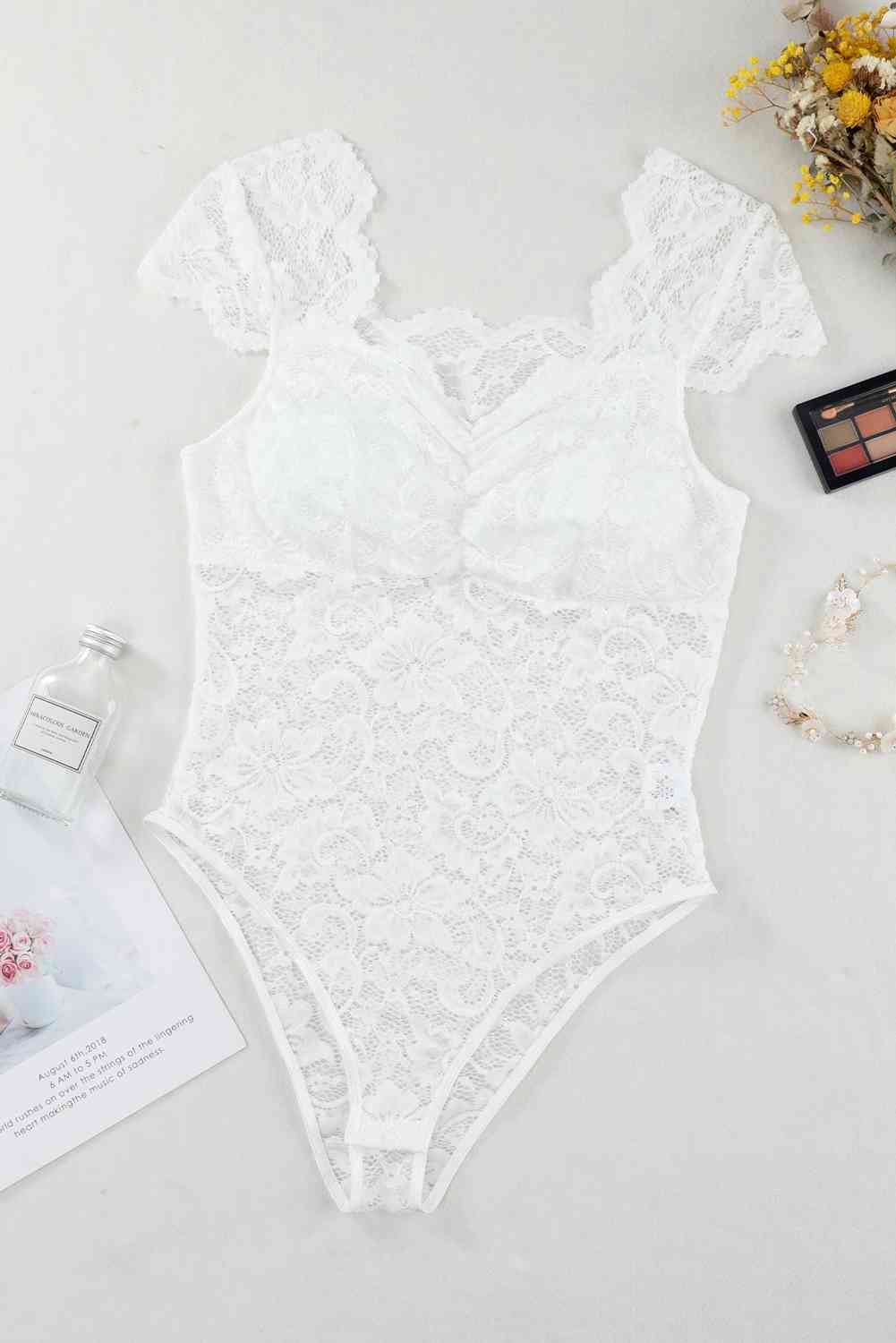 Stilla | Sweetheart Hals Blonder Bodysuit