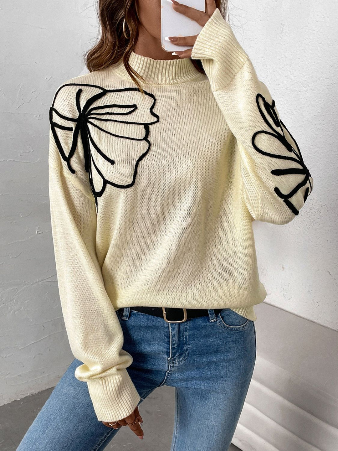 Stilla | Pullover Perfee med lange ærmer, ståkrave og dybe skuldre