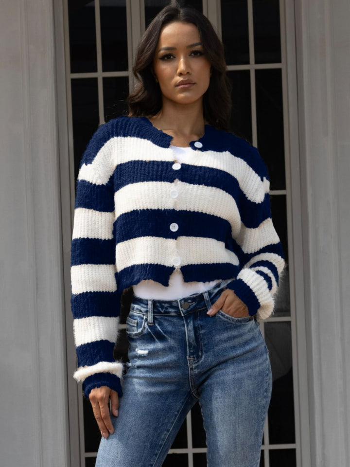 Stilla | Knappet Op Droppet Skulder Cardigan