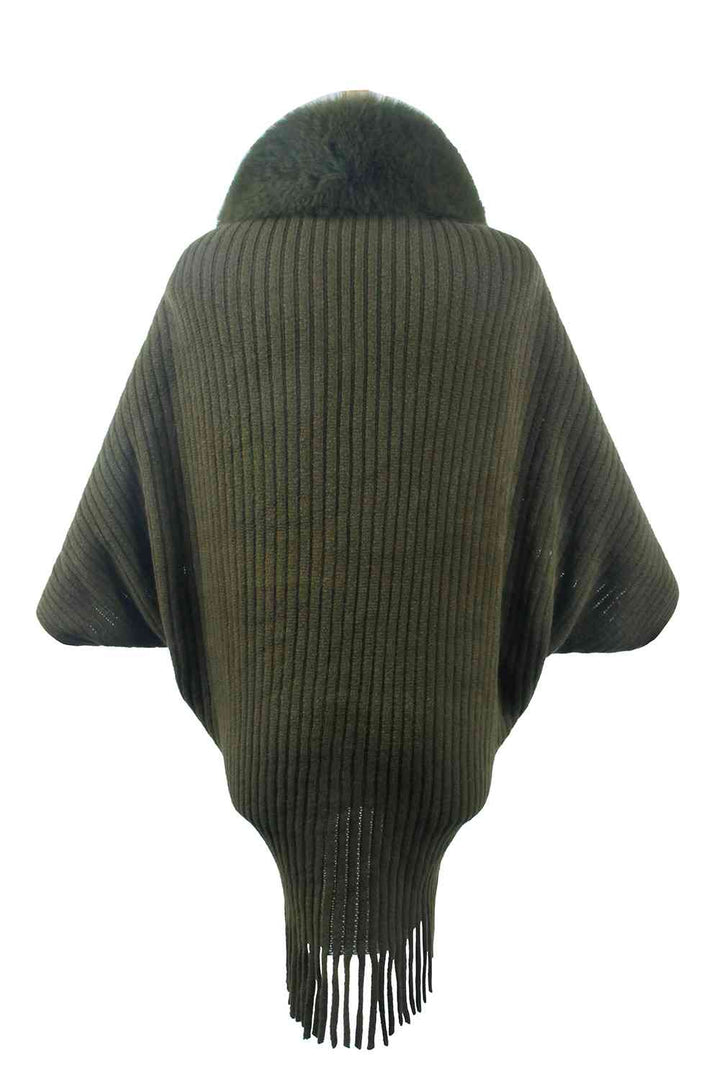 Stilla | Detaljeret Langærmet Ribbet Poncho