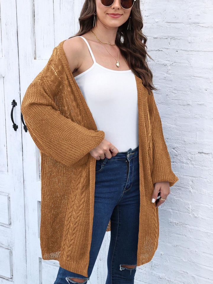 Stilla | Strik Åben Front Langærmet Cardigan